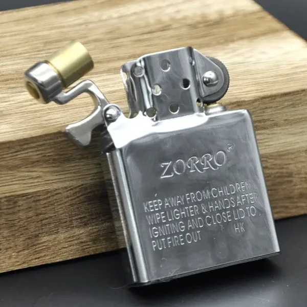 Zorro Kerosene Lighter Insert w/ Sealing Pad - Silver