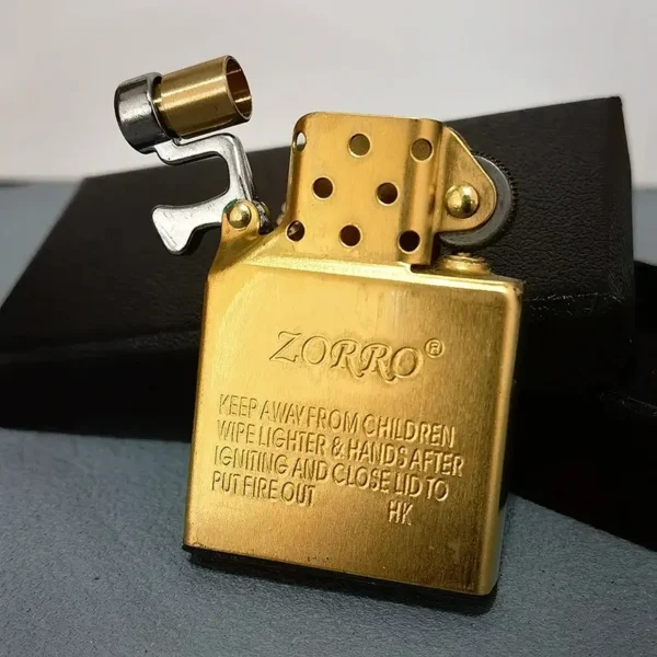 Zorro Kerosene Lighter Insert w/ Sealing Pad - Gold