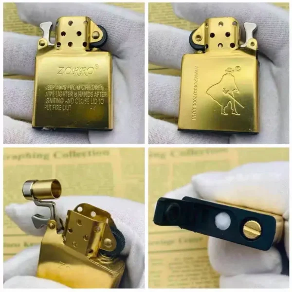 Zorro Kerosene Lighter Insert w/ Sealing Pad - Gold - Image 3