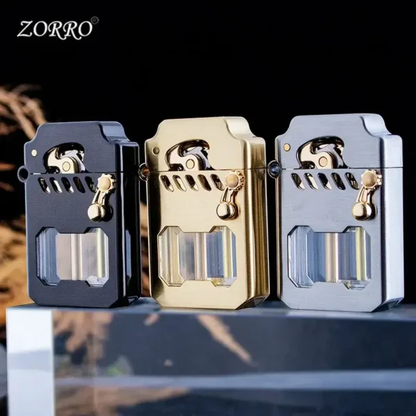 Zorro Kerosene Lighter - Black Transparent Tank - Image 3