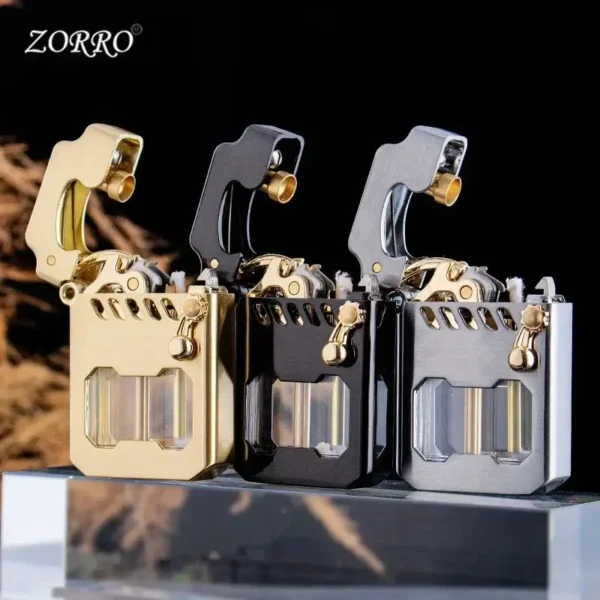 Zorro Kerosene Lighter - Black Transparent Tank - Image 4