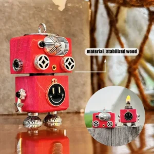 Stabilized Wood Robot Lighter - Red