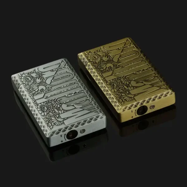 Finely Carved Marlboro Butane Gas Lighter - Silver - Image 4