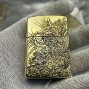Zorro 902S Cat - 3D Brass With Red Copper Eye