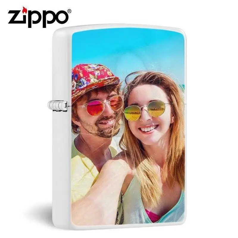 Zippo Matte White- 2 Sides Custom Color Image Printing - Image 3