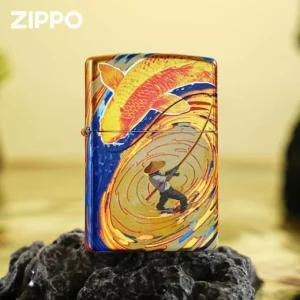 Zippo Golden Carp Fish Fisherman