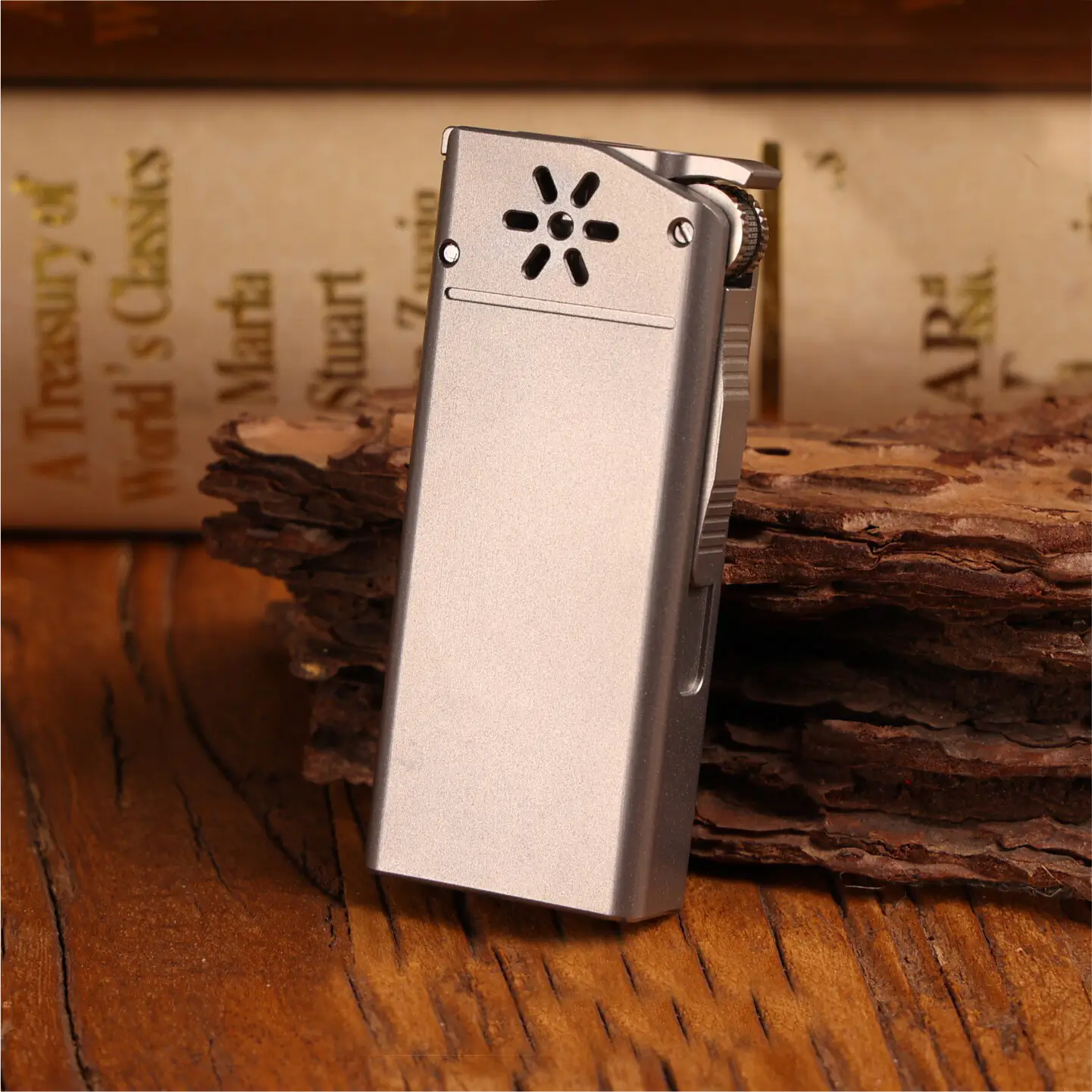 Flint Wheel Kerosene Lighter - Sandblasted Titanium