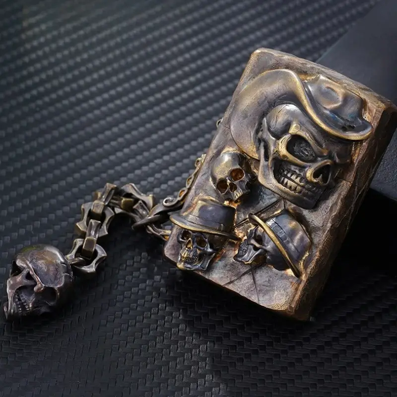 Zorro 902S Handmade Skull Kerosene Lighter - Image 4