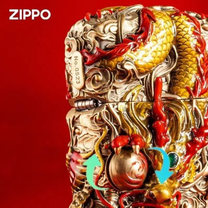 Zippo Legendary Dragon and Phoenix Enamel Kerosene Lighter - Image 2