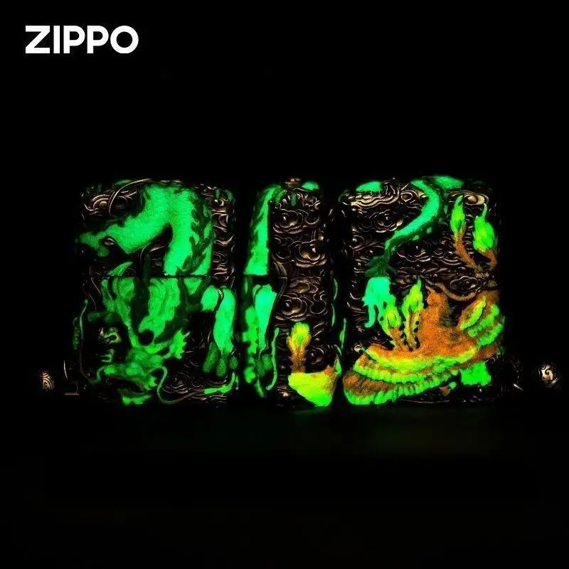 Zippo Legendary Dragon and Phoenix Enamel Kerosene Lighter - Image 4