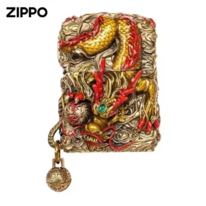Zippo Legendary Dragon and Phoenix Enamel Kerosene Lighter