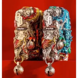 Zippo Legendary Dragon and Phoenix Enamel Kerosene Lighter - Image 5