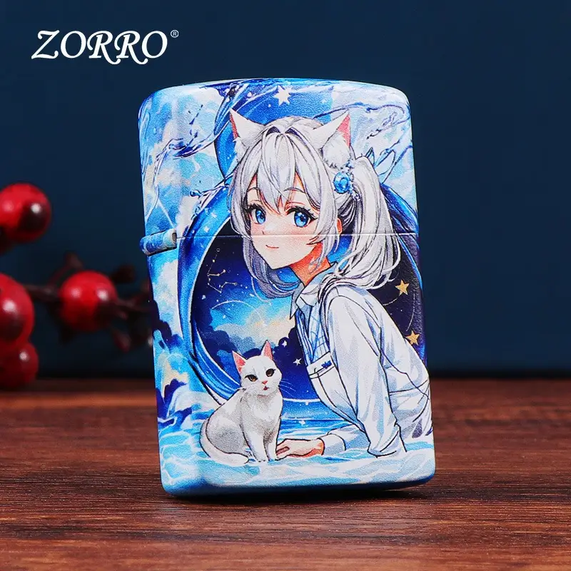Zorro 902 Anime Girl with White Cat